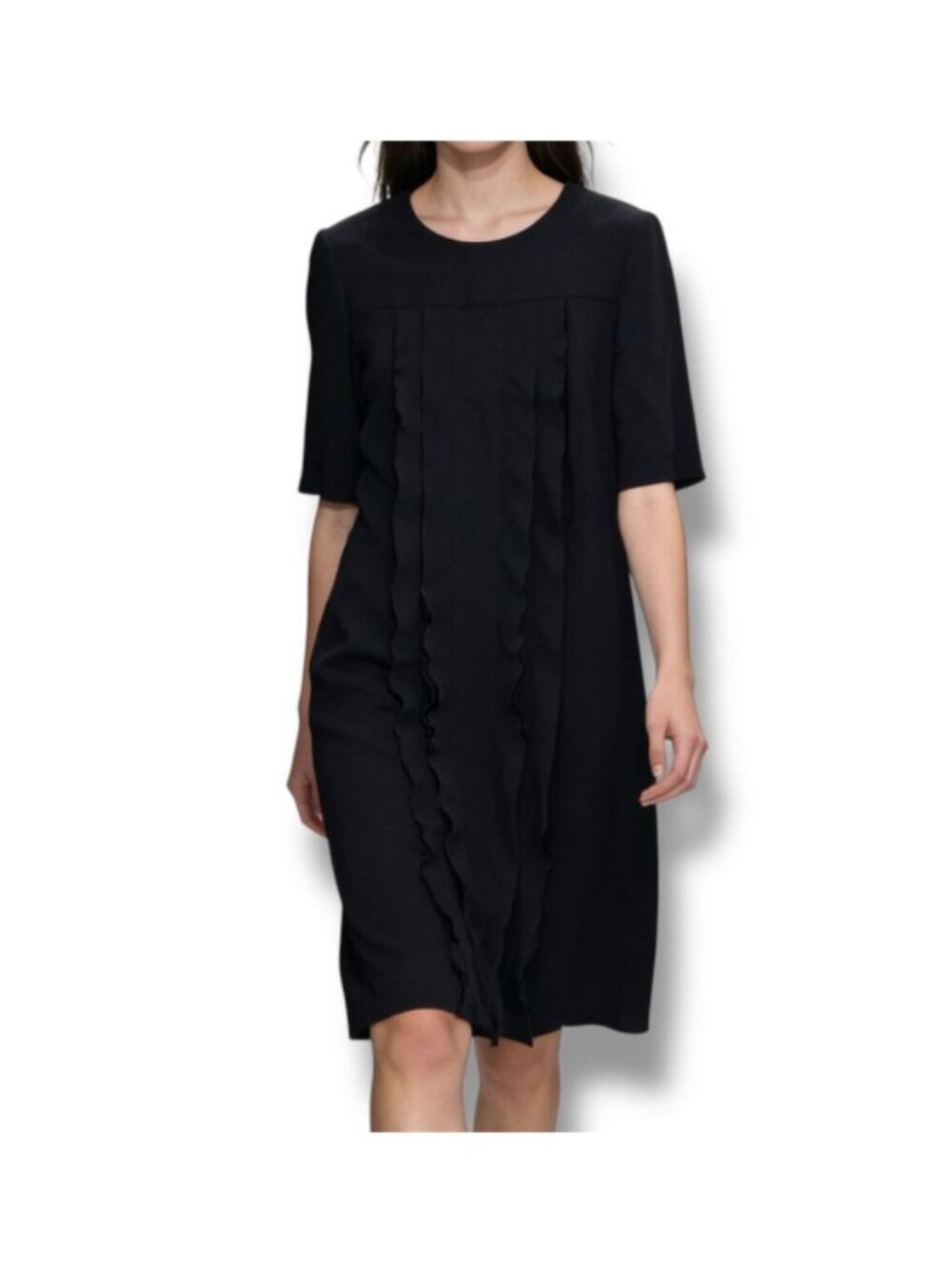 Prada Dress Ruffle 40 Black